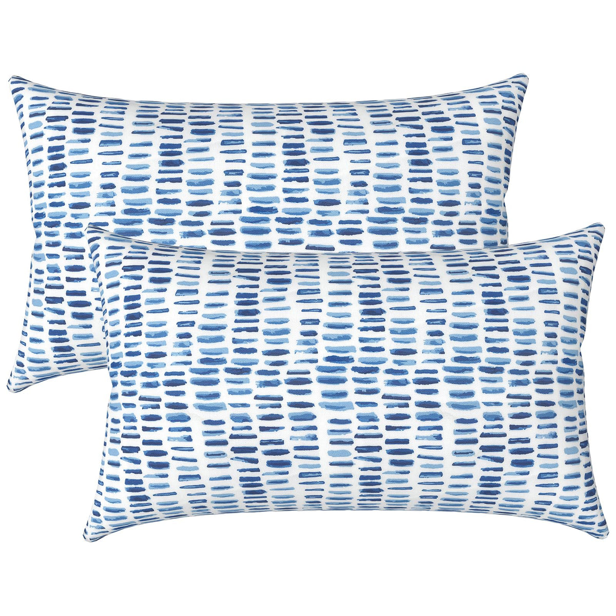 LVTXIII set of 2 patio lumbar pillows vacuum-packaged for shipping