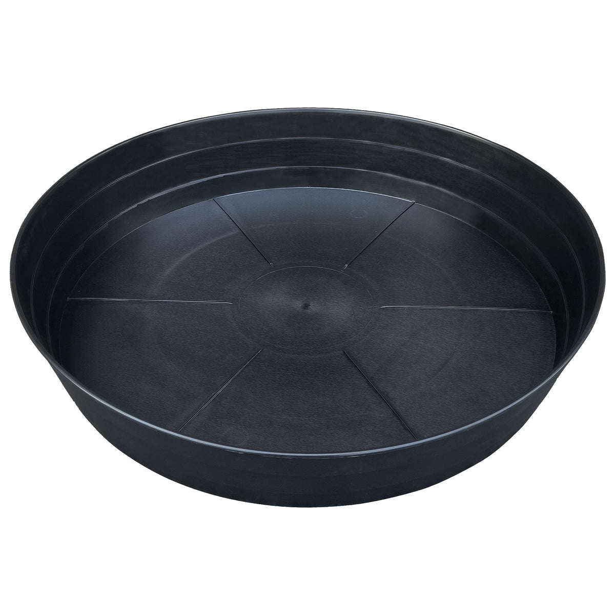 LWALRS 25-inch planter saucer top view shows extra-deep design for overflow protection.