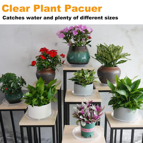 LWALRS 10-inch clear plant saucer catches drips and prevents mess.