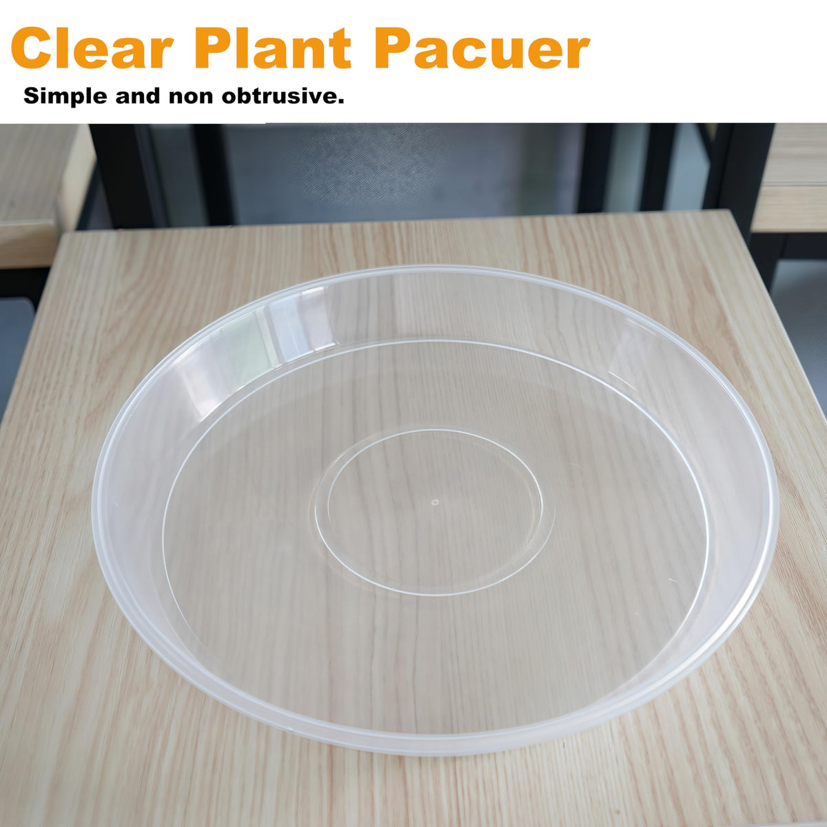 LWALRS 12-inch clear plant saucer suitable for outdoor pots and rain runoff.