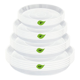 LWALRS 6-inch clear plant saucer protecting indoor surfaces from water drips.