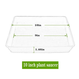 LWALRS square plant saucer 10-inch bottom view showing tapered edge