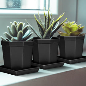 LWALRS five-pack square saucers for pots in a set