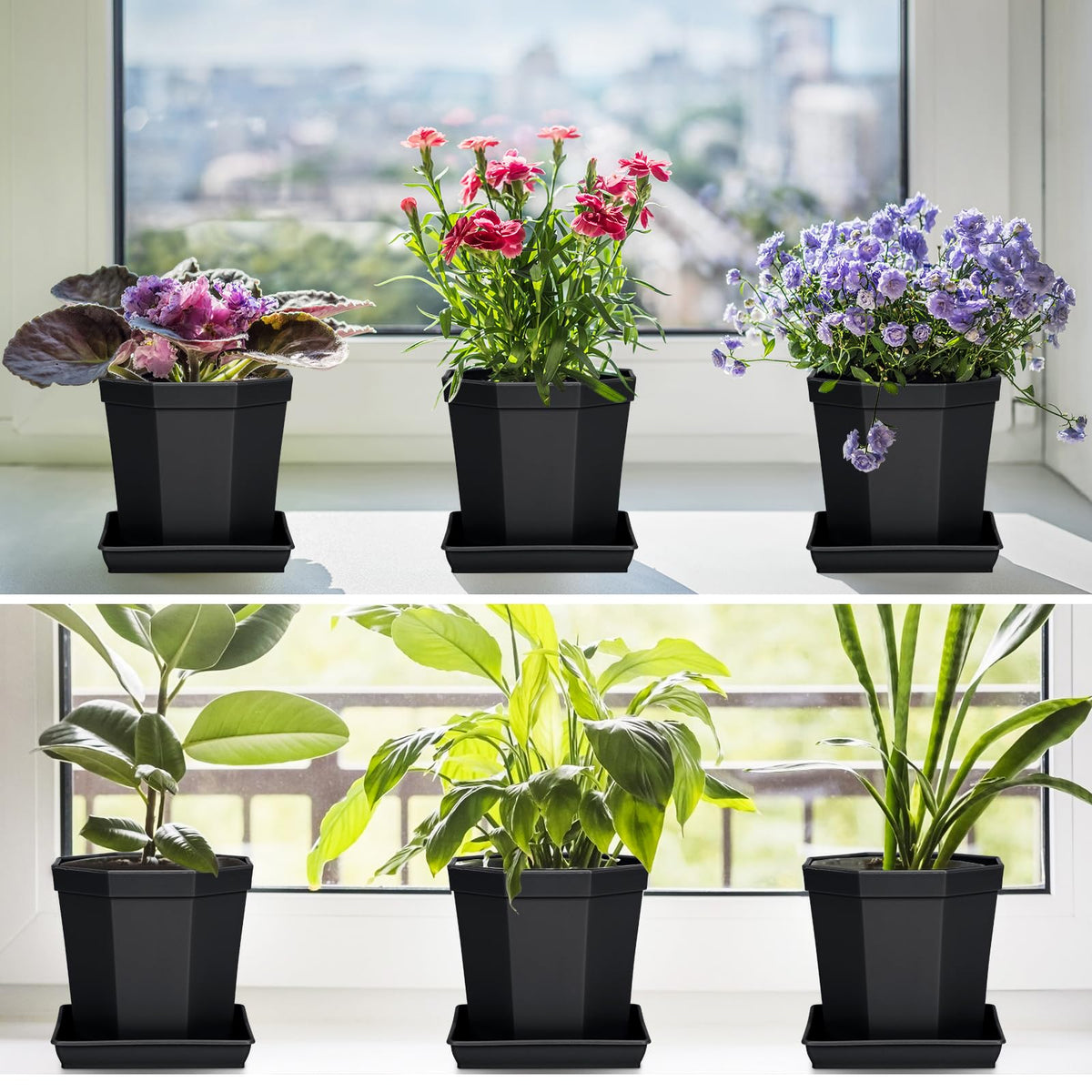 LWALRS durable recyclable plastic plant tray for indoor and outdoor use