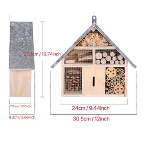 LWINGFLYER insect house compartments close-up highlights varied entry holes for pollinators