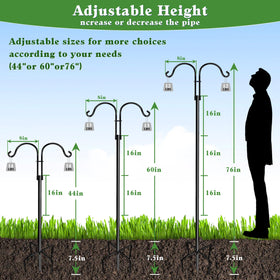 LWWTBS adjustable bird feeder pole 60-76 inch with five-prong base for stability.