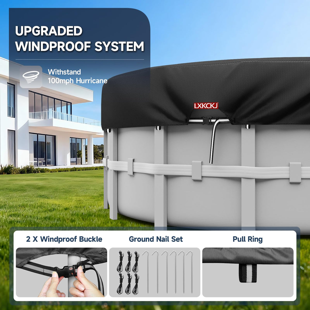 LXKCKJ waterproof layer on round pool cover protecting water from debris