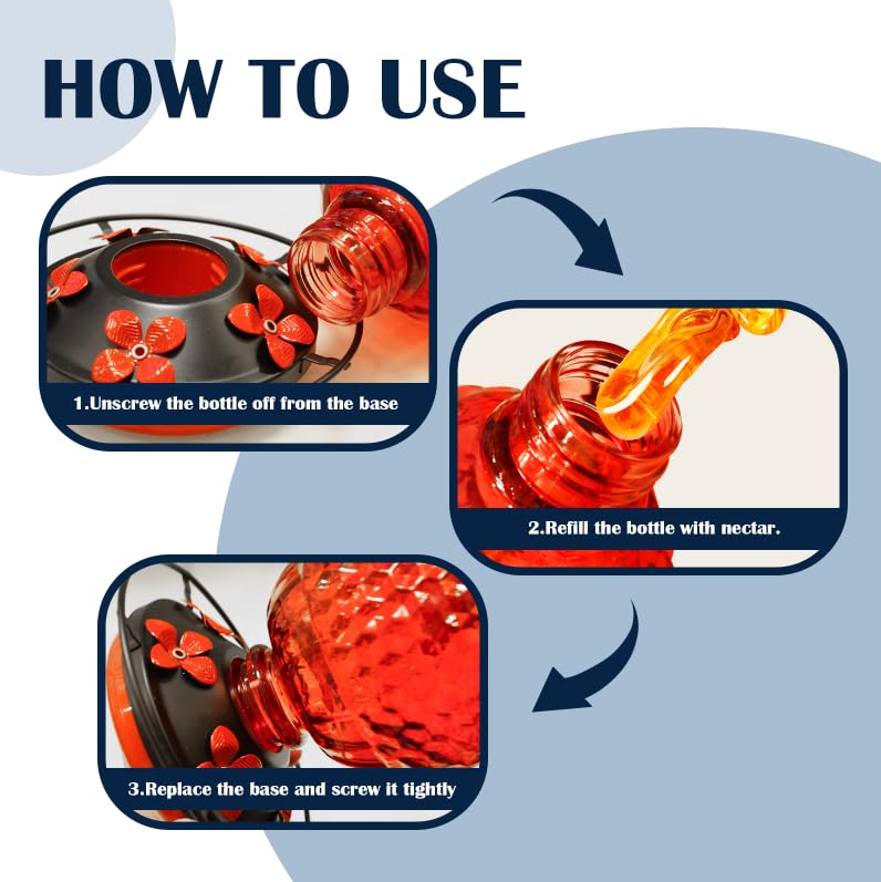 LXliangxin ant moat glass feeder helps keep nectar clean for visiting hummingbirds.