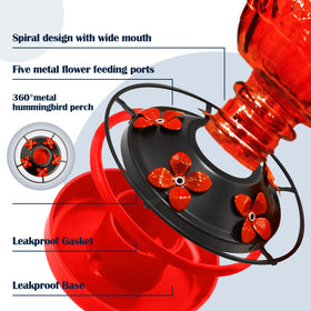 LXliangxin vintage-style spherical glass feeder adds color to your garden.