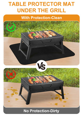 LXLZSH fireproof grill mat resists oil and heat for safer grilling