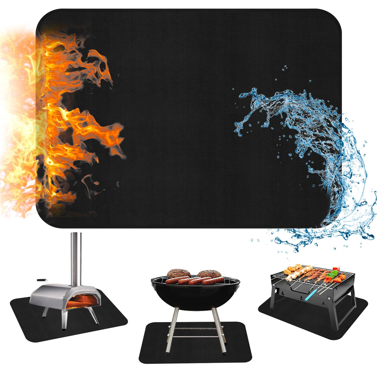 LXLZSH tabletop grill mat protecting counters during outdoor grilling