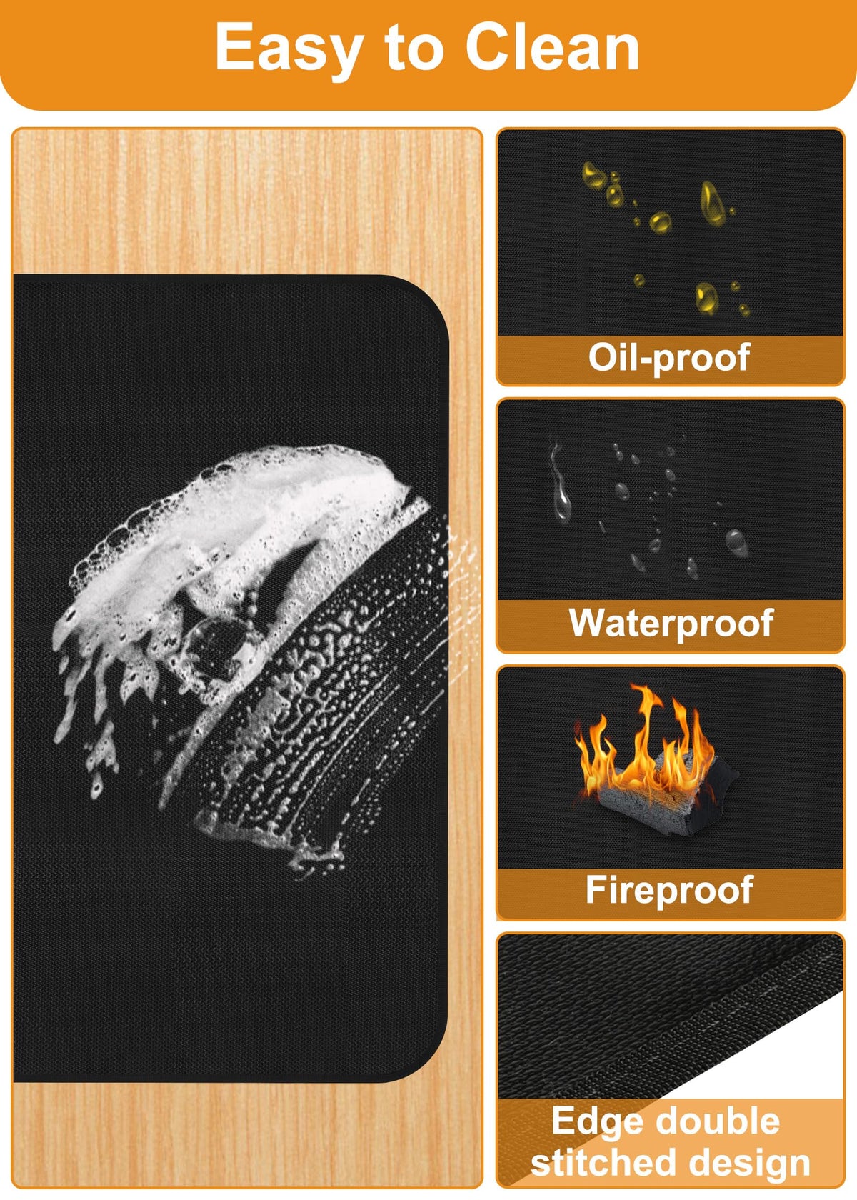 LXLZSH waterproof grill mat keeps surfaces clean after cooking