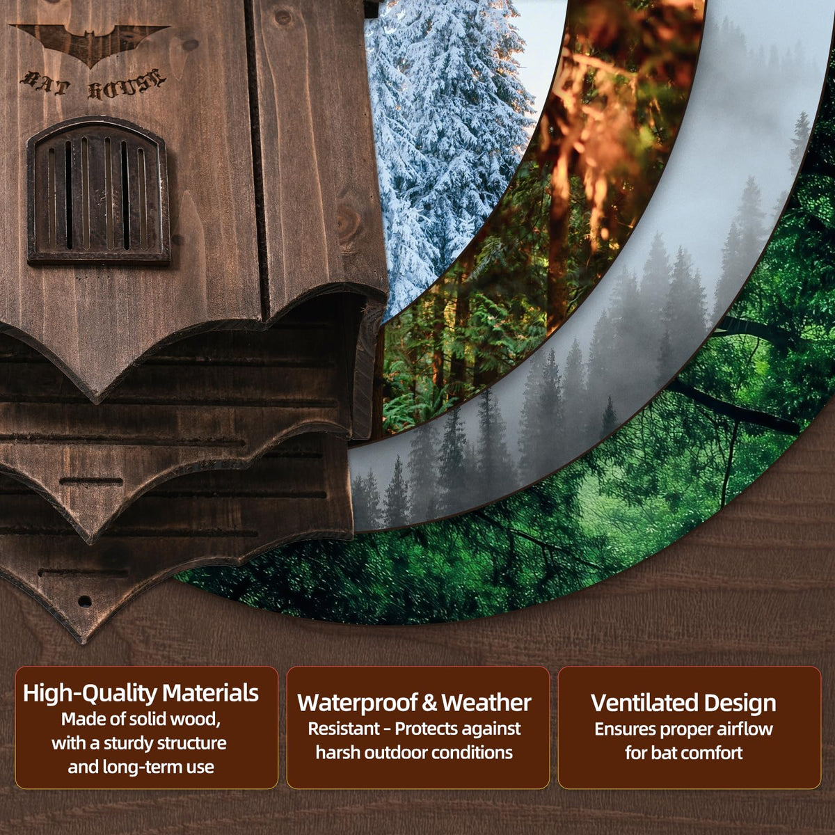 Lxnavihly Bat House constructed from durable wood for year round use.