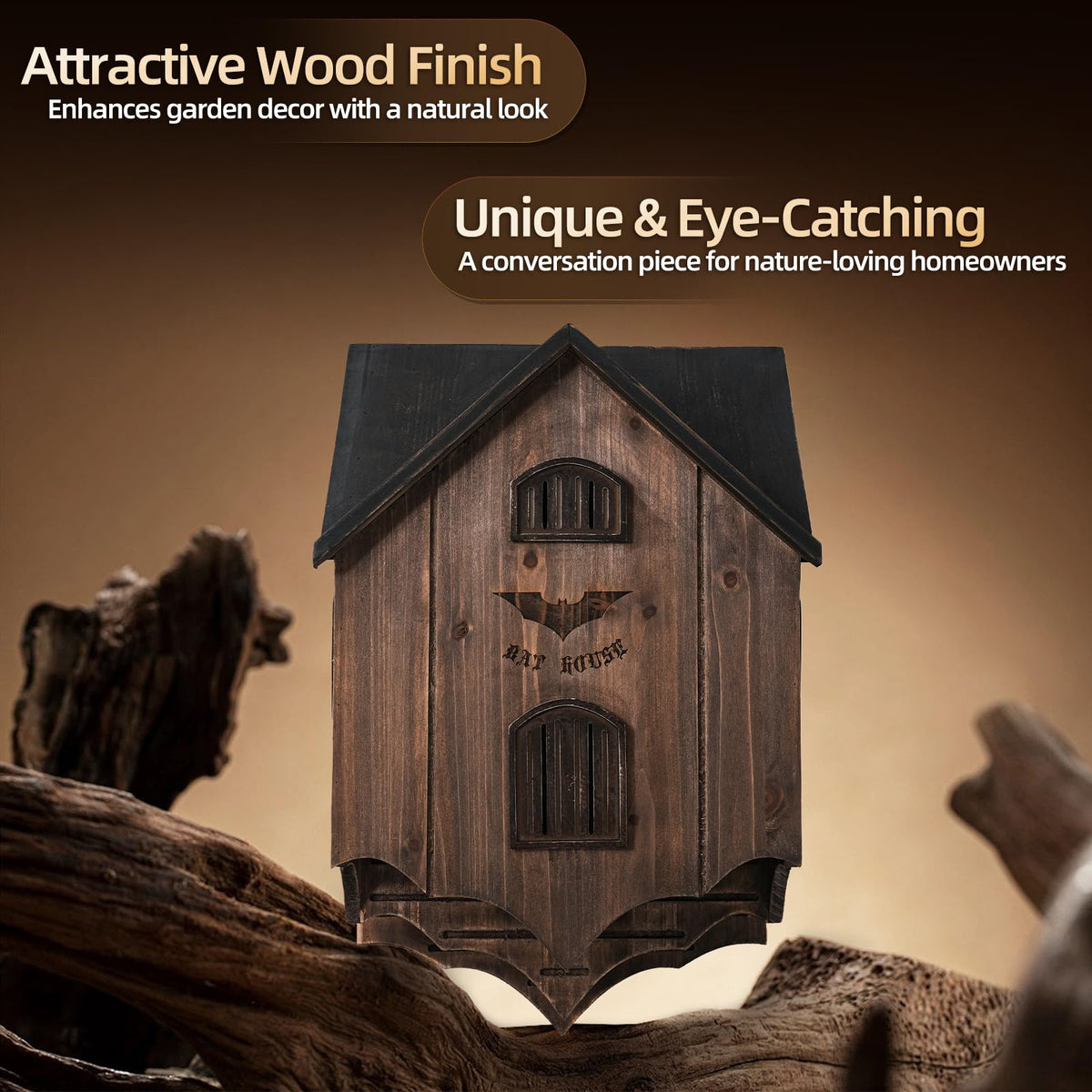 Lxnavihly Bat House includes easy hang hardware for quick setup.