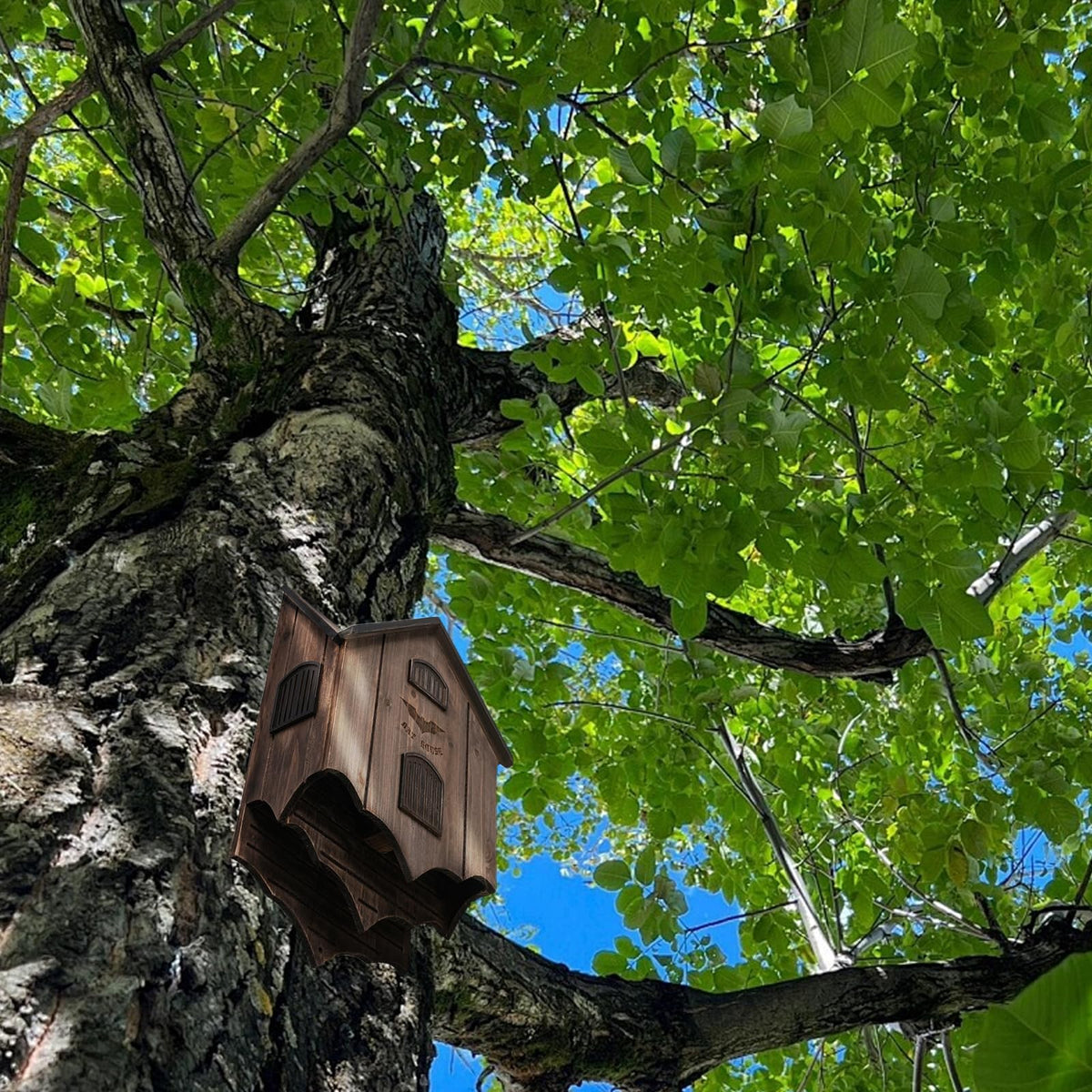 Lxnavihly Bat House promotes natural pest control through bat habitat.
