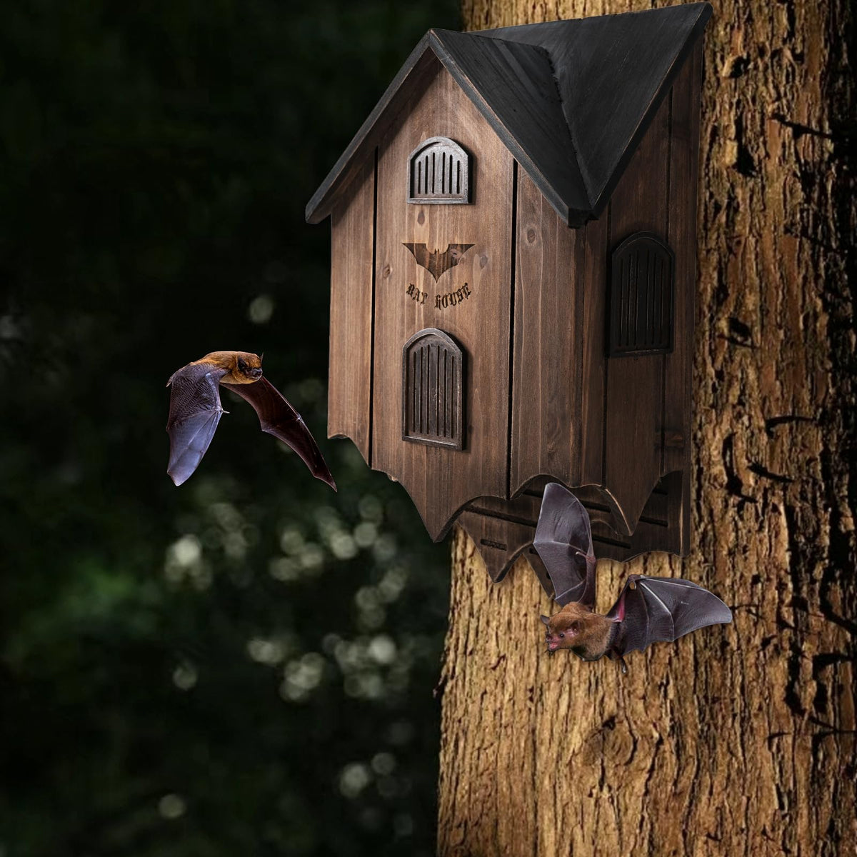 Lxnavihly Bat House suited for tree placement in outdoor spaces.