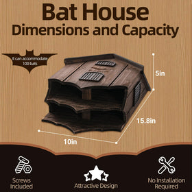 Lxnavihly Bat House weather-resistant brown finish withstands outdoor conditions.