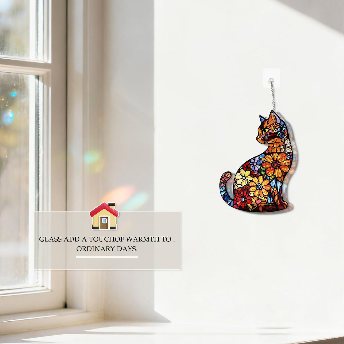 LXTMMRLJQ black cat suncatcher creates decorative color spots on walls