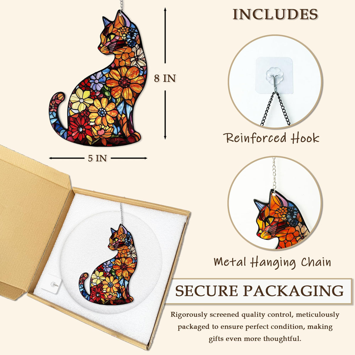 LXTMMRLJQ black cat suncatcher enhances a cozy study with soft shimmer