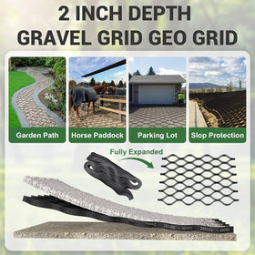 LXVOOEE driveway and path grid ready for gravel and edging