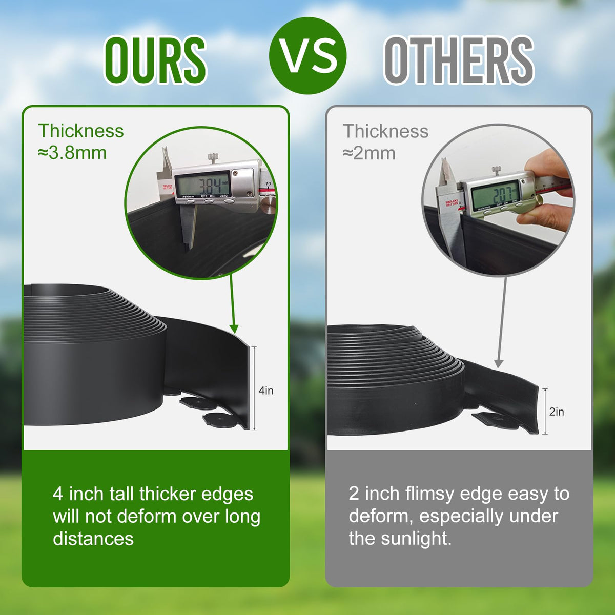 LXVOOEE durable plastic border edging for easy shaping around beds