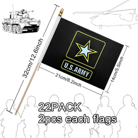 LyButty American 1775 flag on a stick for patriotic décor