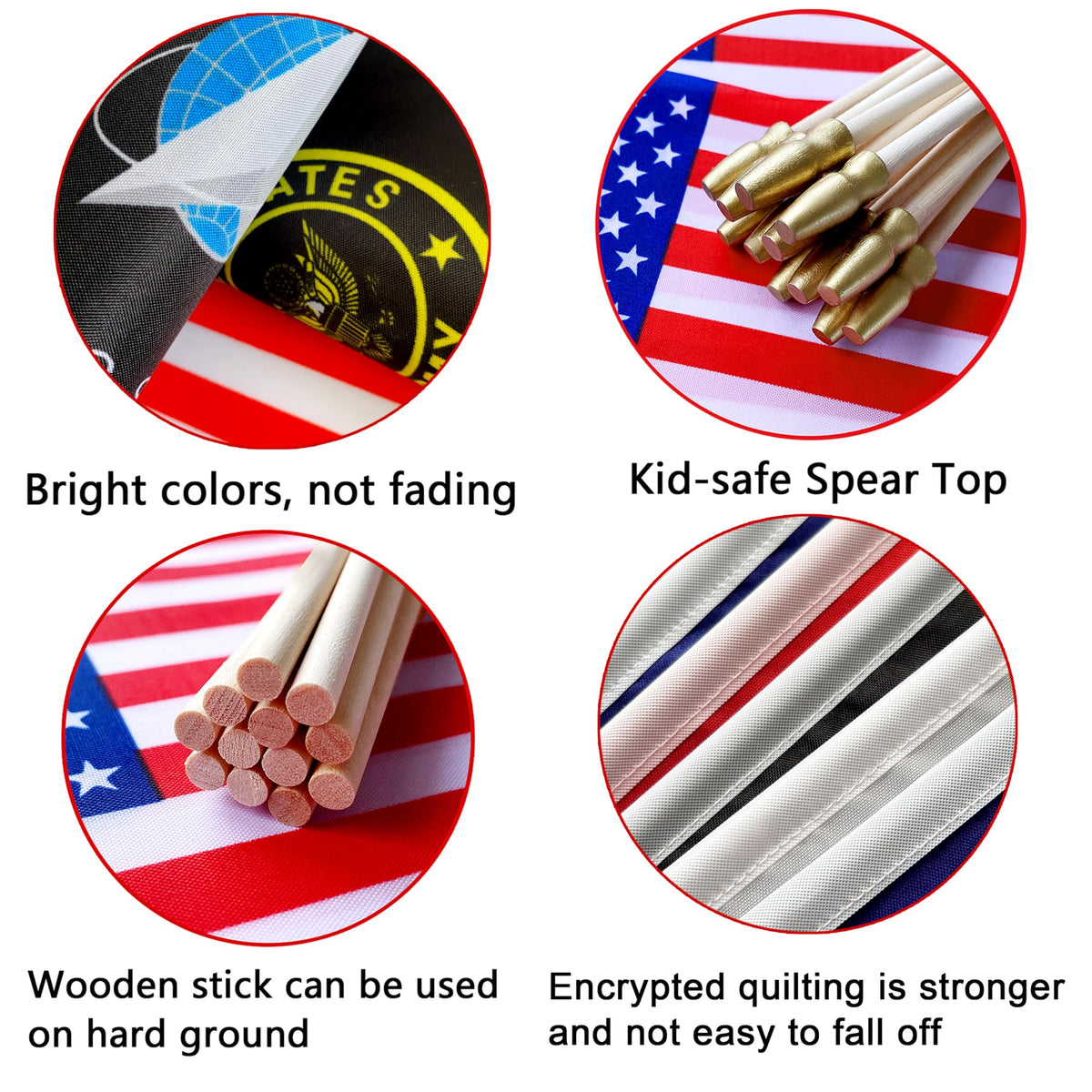 LyButty Black Army Star flag on a stick, durable and fade-resistant