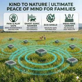Lycxbfjia 24/7 solar-powered protection without chemicals or traps.