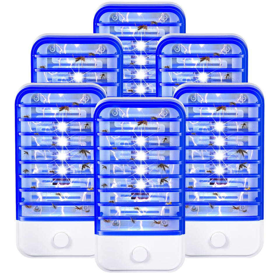 Lycxbfjia bug zapper six-pack front view shows compact plug-in design for small spaces.