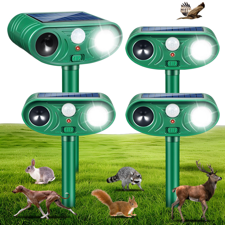 Lycxbfjia solar ultrasonic animal repellent front view protects gardens from wildlife