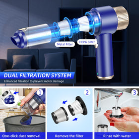 Lycxbfjia shown inflating a pool ring with blower function, multi-use convenience benefit