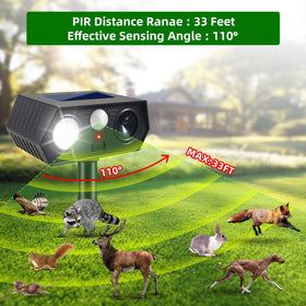 Lycxbfjia solar panel and deterrent stake, keeps outdoor areas pest-free.
