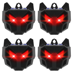 Lycxbfjia Solar Predator Eyes 4-Pack front view demonstrates yard-wide deterrence at night
