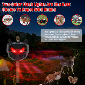 Lycxbfjia Predator Eyes installed on fence at dusk deters nocturnal intruders
