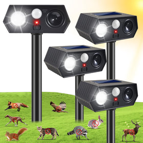 Lycxbfjia solar repellent unit, front view, helps deter wildlife from your yard.
