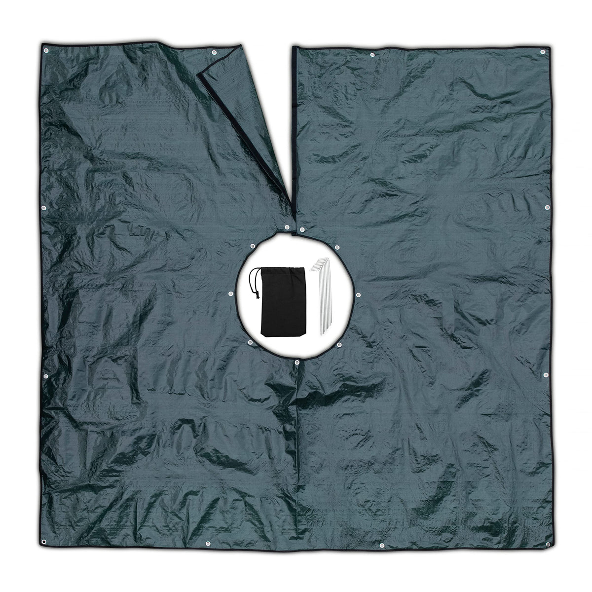 LYDKIN landscape tarp around a 22-inch center hole protects soil and reduces debris.