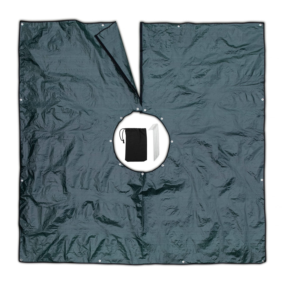 LYDKIN landscape tarp around a 22-inch center hole protects soil and reduces debris.