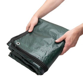 LYDKIN tarp keeps yard tidy by shielding leaves and mulch.