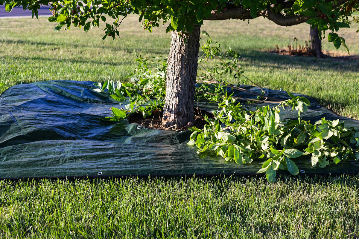 LYDKIN landscape tarp includes garden stakes to secure it on windy days.