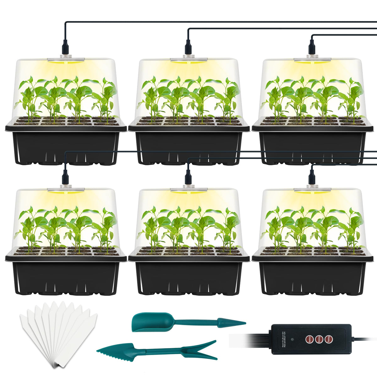 LYDTICK seed starter tray with grow light for indoor germination
