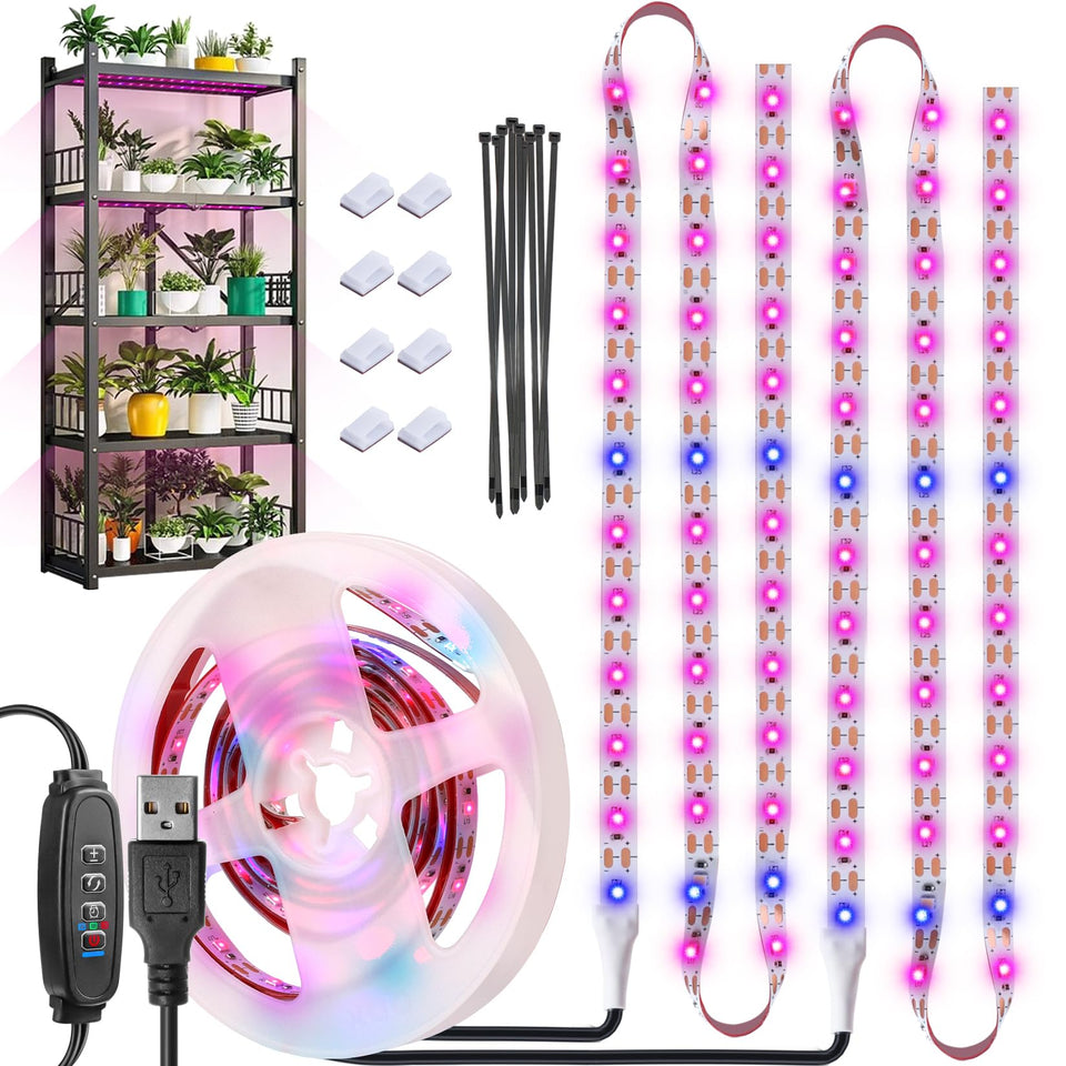 LYGZM Grow Lights indoor setup with 120 LEDs for lush seedlings