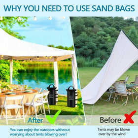 LYINGFISH canopy weights durable fabric and stitching for repeated outdoor use