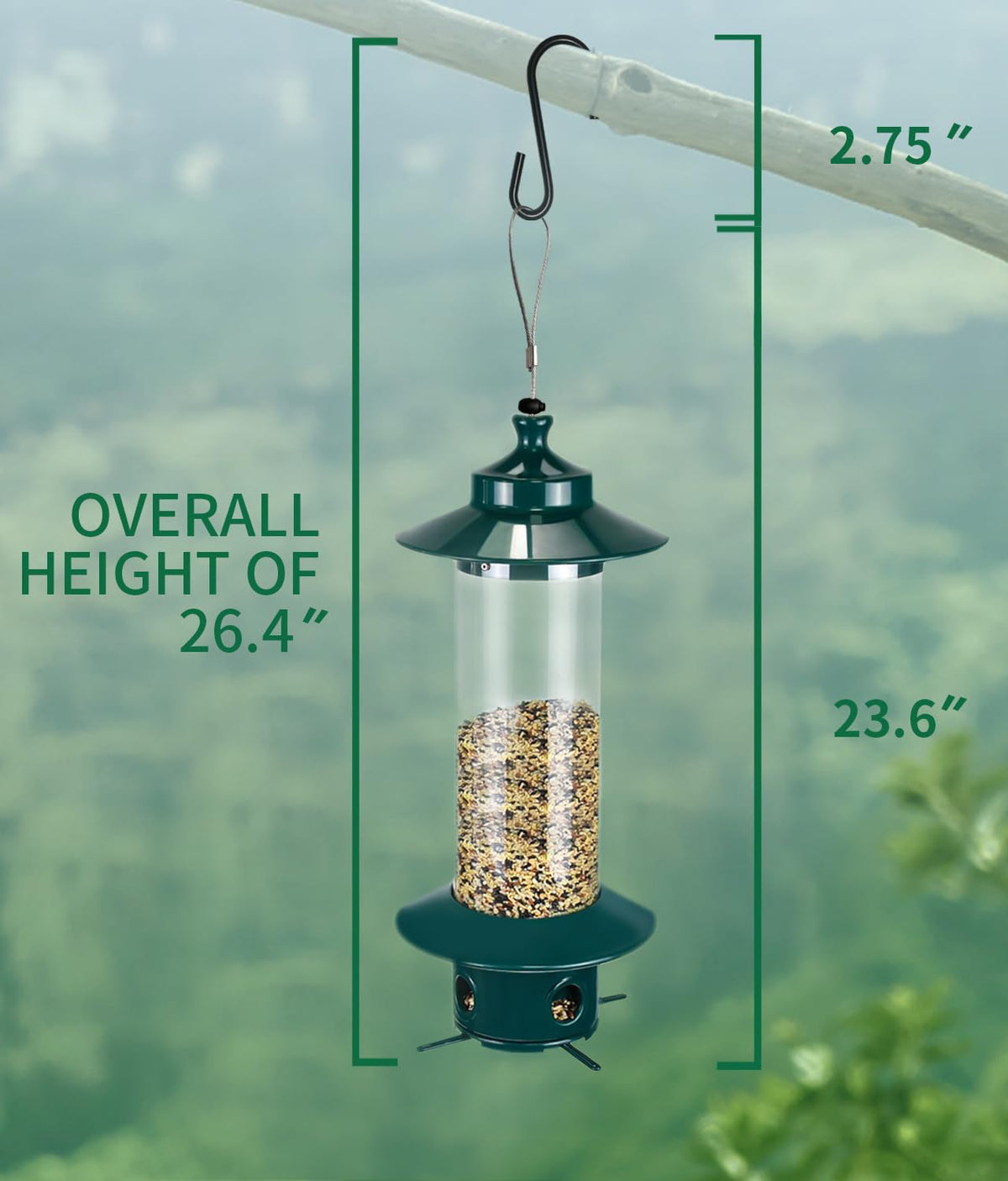 LYKENTOR bottom water outlet helps keep seeds dry and fresh during rain or humidity.