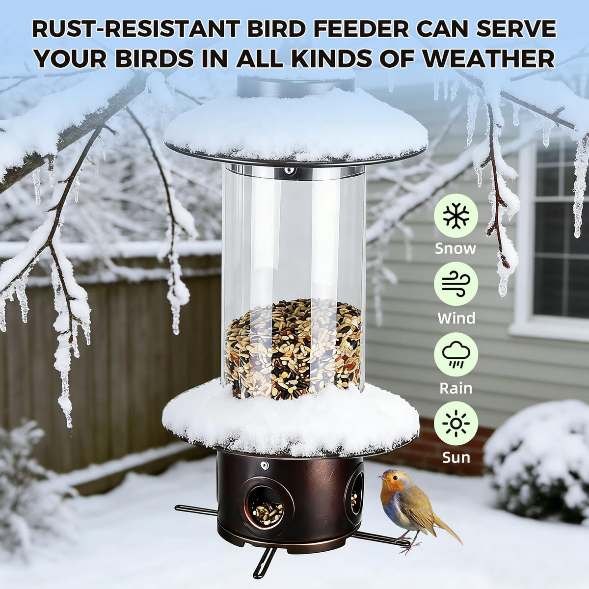 LYKENTOR clear PC container lets you monitor seed level at a glance.