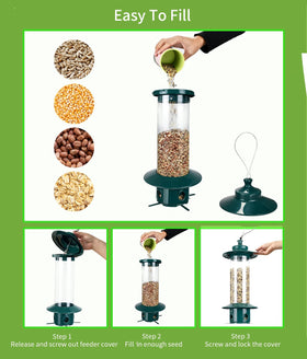 LYKENTOR clear PC seed container lets you monitor seed level at a glance for timely refills.