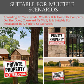 Lykjdnz easy-mount no trespassing sign suitable for fences or posts