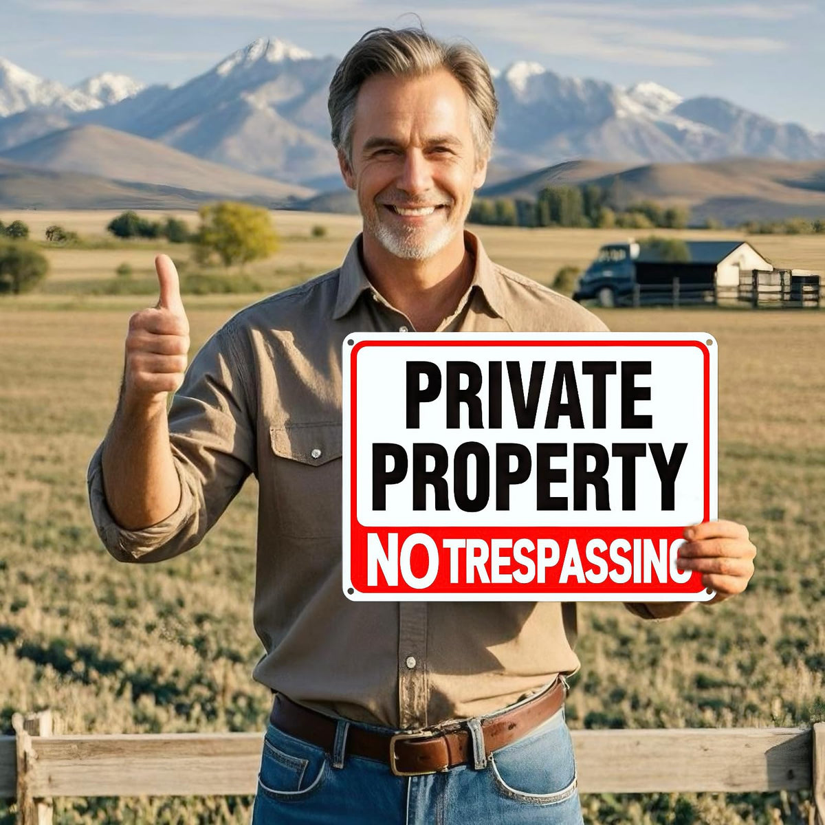 Lykjdnz no trespassing sign with reflective film for day and night visibility