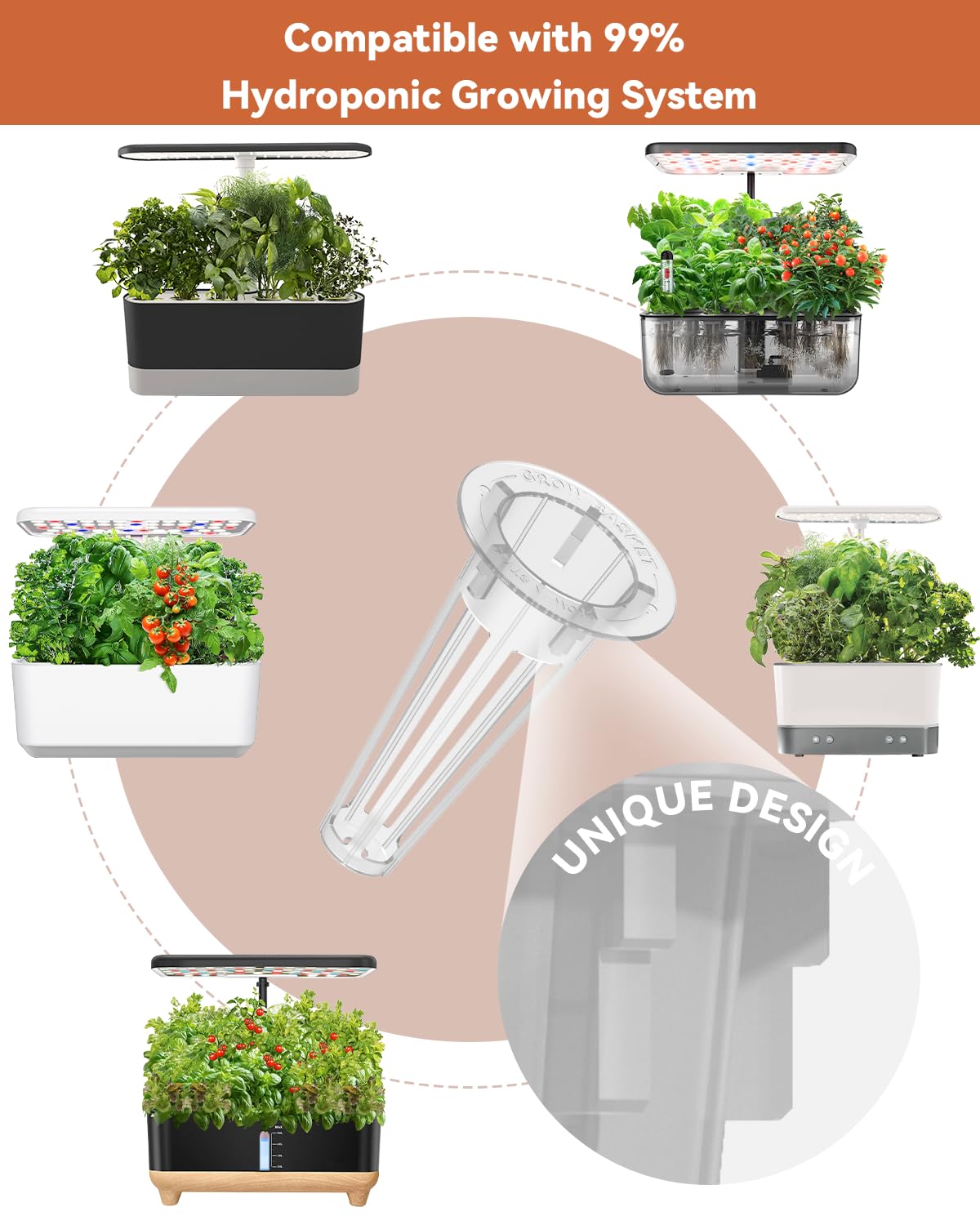 LYKOCLEAN reusable grow baskets fit most hydroponic systems.