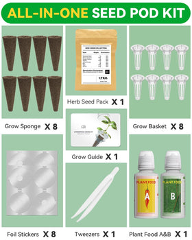 LYKOCLEAN growing domes 8-pack to maintain moisture and humidity.