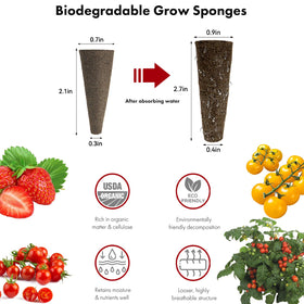 LYKOCLEAN hydroponic supplies set including baskets, sponges, and domes for easy setup.